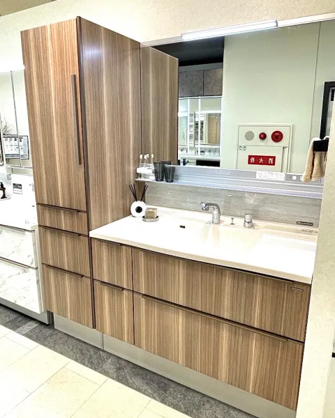 洗面台（洗面所） エリーナ 間口165cm バーティカルウッド SU2793の